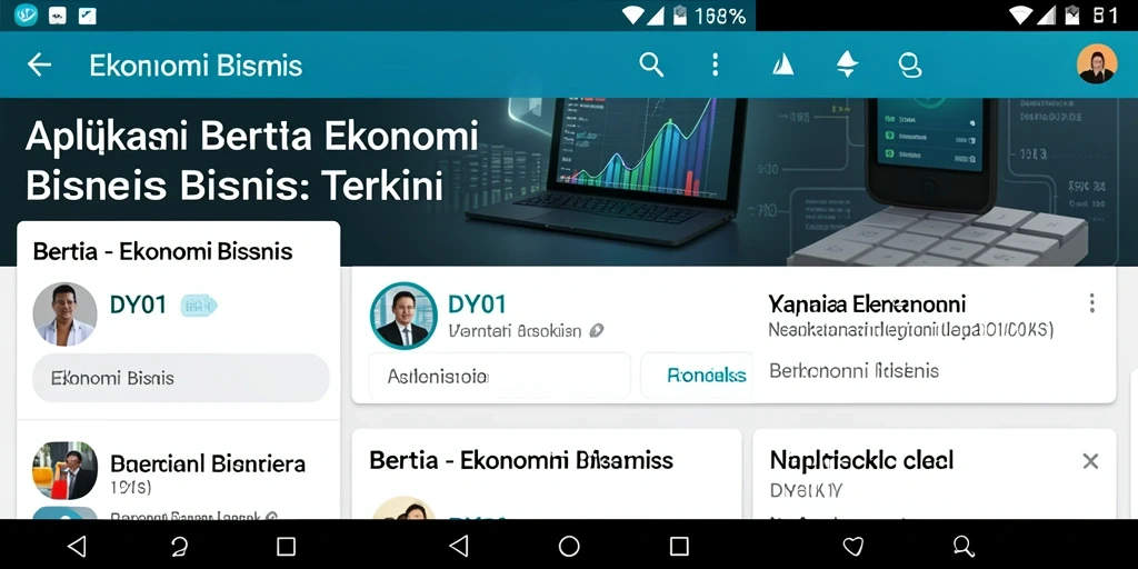 Antarmuka aplikasi DY01 dengan berita Ekonomi Bisnis terbaru.