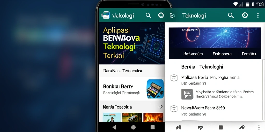 Antarmuka F08 yang modern dan informatif untuk berita teknologi.
