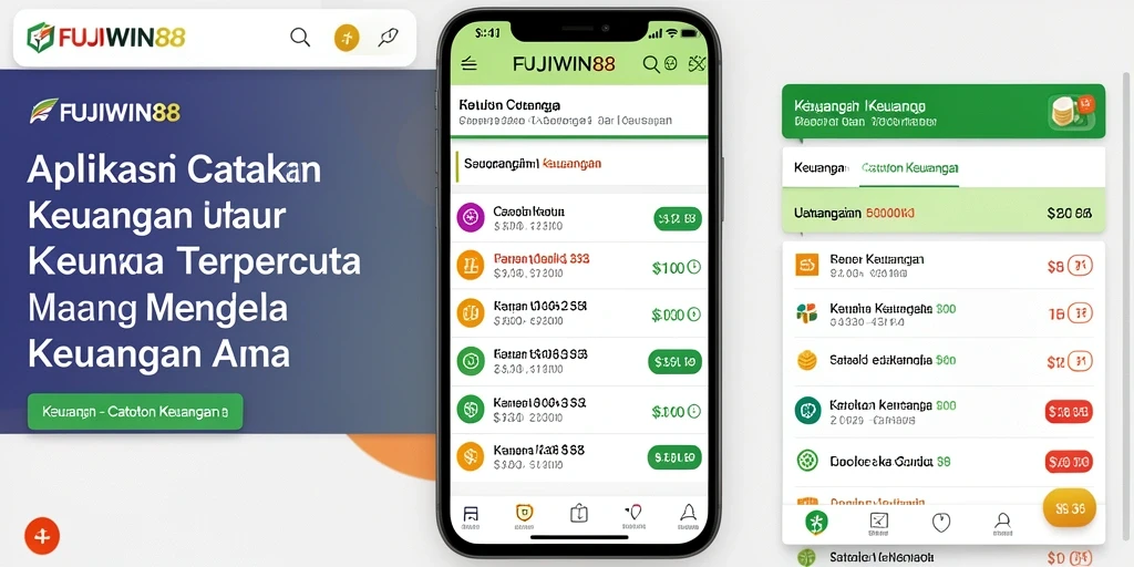 Antarmuka FUJIWIN88 menampilkan fitur Catatan Keuangan yang menarik dan informatif.