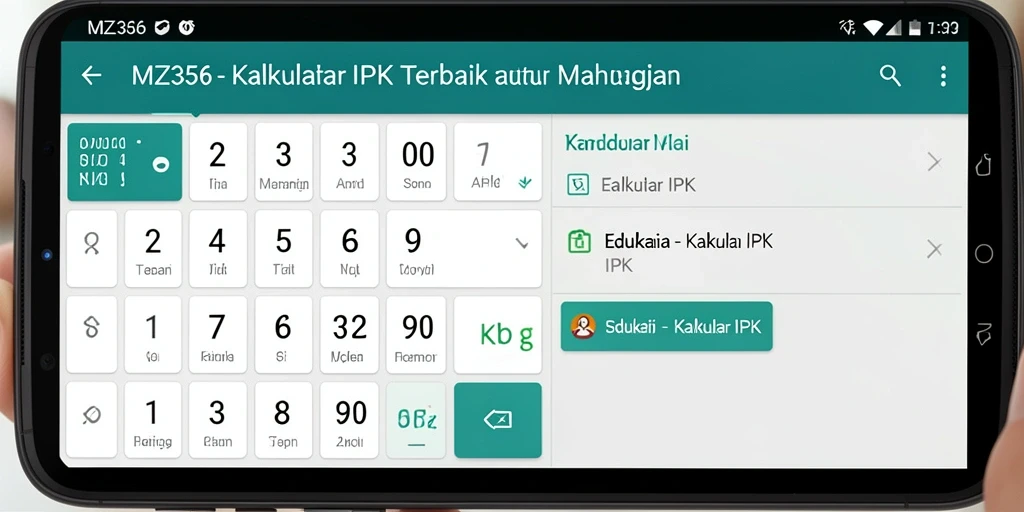 Tampilan antarmuka sederhana dan fungsional dari MZ356 kalkulator IPK.