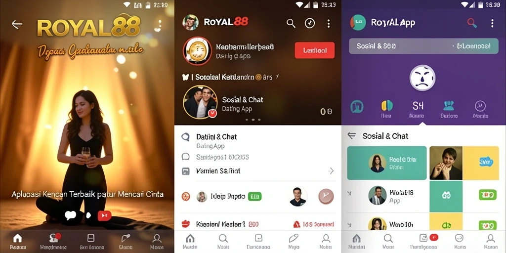 Antarmuka pengguna yang intuitif dan menarik dari aplikasi ROYAL88.