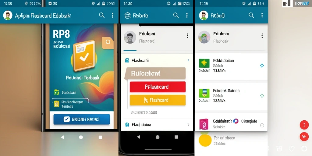 Screenshot antarmuka aplikasi RP8 yang menampilkan fitur Flashcard.