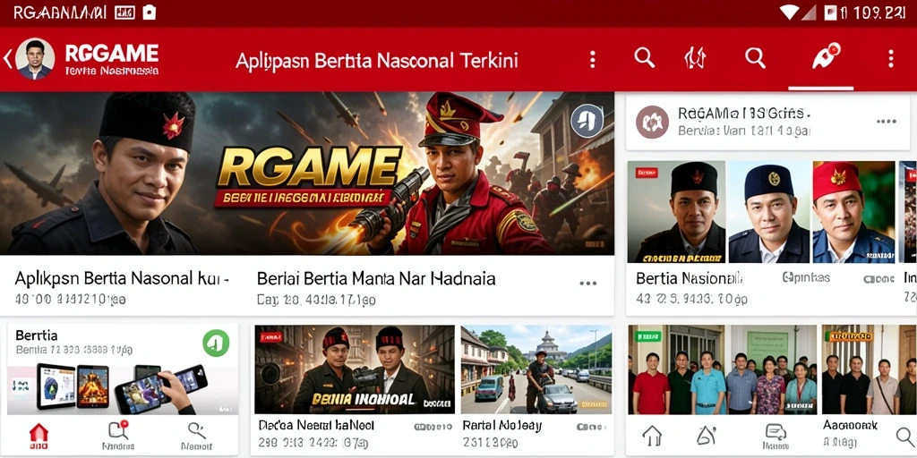 Tampilan antarmuka RPGAME yang modern dan fungsional untuk akses berita nasional.