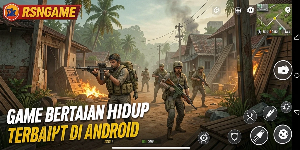 Tampilan antarmuka RSNGAME yang menarik dengan fitur bertahan hidup yang unik.