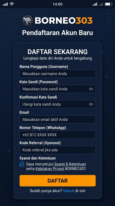 Buat Akun Baru borneo303 dengan Mudah dan Cepat